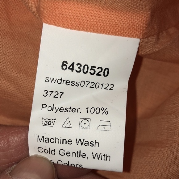 SHEIN X Orange Sherbet Embossed Very Full Puff Sleeve Lace Up Neckline S/S - Picture 9 of 11